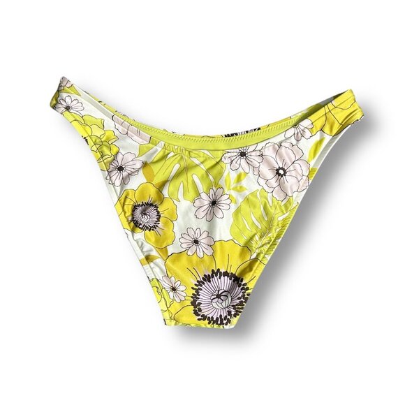 Seafolly US 6 Summer of Love High Cut Bikini Bottom Yellow Floral NWT Swim Pant - Picture 7 of 11